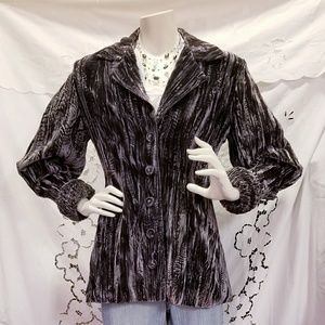 Rare Style Crushed Velvet Puffy Sleeve Jacket